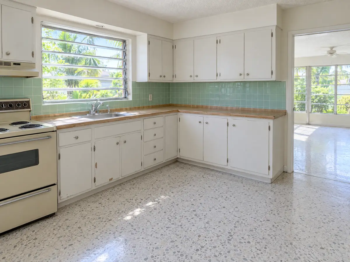 Illustration: an unrenovated kitchen, the house as it sits